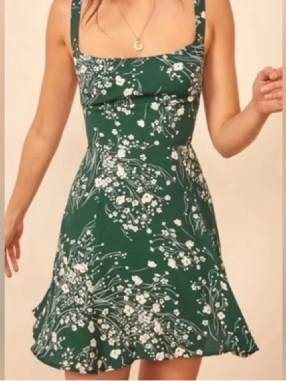 Reformation Tempest Floral Mini Dress Green Size 2 - Picture 2 of 11